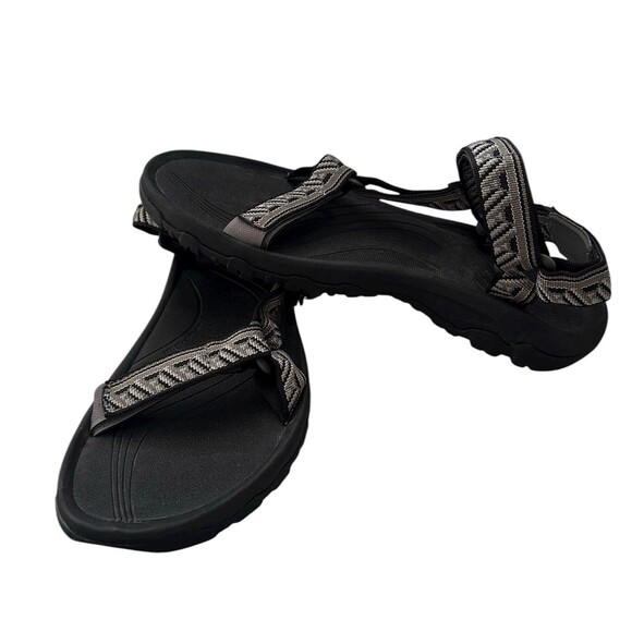 Teva Sandals Mens Hurricane Cross Strap Hippie Brown Gray Black Size 12 - Picture 1 of 9